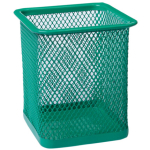 Підставка для ручок Buromax квадратна 80х80х95мм, металева, зелена (BM.6201-04)