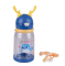 Пляшка для води дитяча 550 мл з трубочкою, синя - фото 2