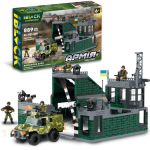 Конструктор IBLOCK арт. PL-921-501 (12шт) Армія, ВІЙСЬКОВА БАЗА, 889дет, 4 фігурки, короб. 46*28.5*6.4см