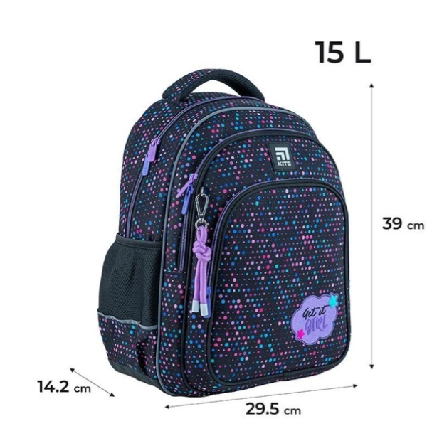 Рюкзак шкільний Kite Education Get It Girl 39x29.5x14.2 см, 15 л ,фіолетовий K24-763M-2