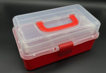 Органайзер пластиковий з комірками для рукоділля з кришкою і ручкою 