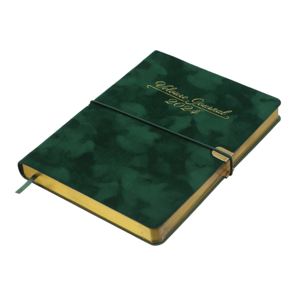 Щоденник датований Buromax Velour зі штучної шкіри А5 336 сторінок зелений - фото 4