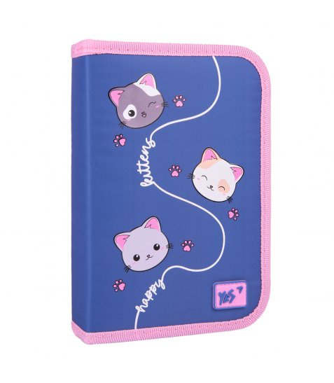 Пенал твердий одинарний з двома клапанами Yes Mewo-Meow HP-04 - фото 1