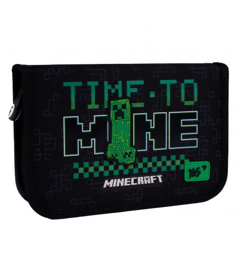 Пенал твердий одинарний з двома клапанами Yes Minecraft Time HP-04 - фото 1