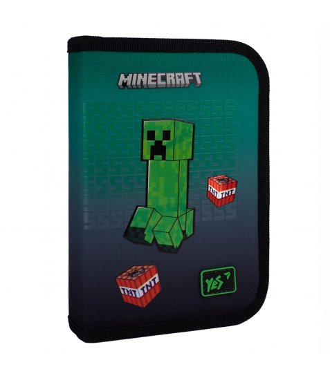 Пенал твердий одинарний з двома клапанами Yes Minecraft Icons HP-04 - фото 1