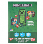 Папір кольоровий двосторонній Yes Minecraft 20 аркушів А4 скоба