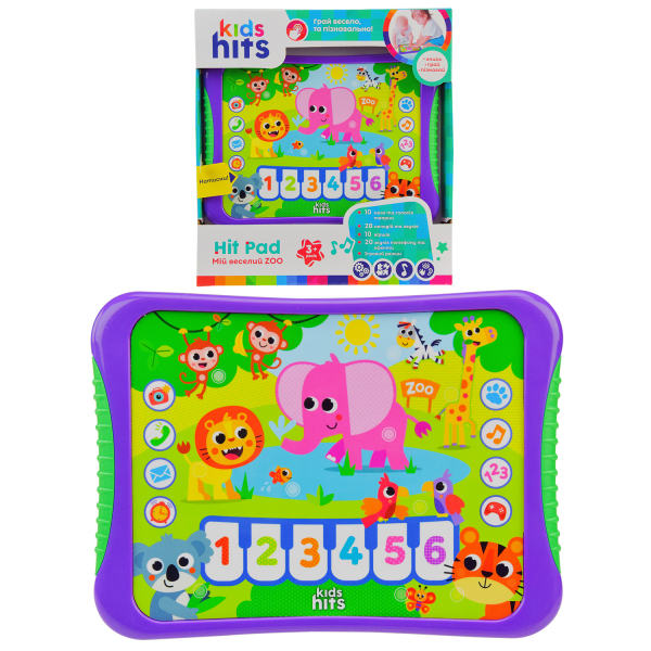 Планшет Kids Hits арт. KH01/005 (48шт)"Мій веселий Zoo"батар, на укр, назви тварин, звуки, вірши, мелодіі, гра, р-р 23, 8*17*2см, короб.25*27*4см