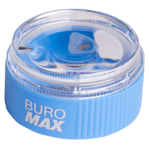 Чинка Buromax MASTER, 1 отв., з контейнером, німецкі леза, пласт. корпус, блакитна (BM.4756)