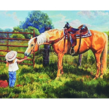 Алмазна мозаїка "Кінь і маленька принцеса" HEG88139, 30х40 см