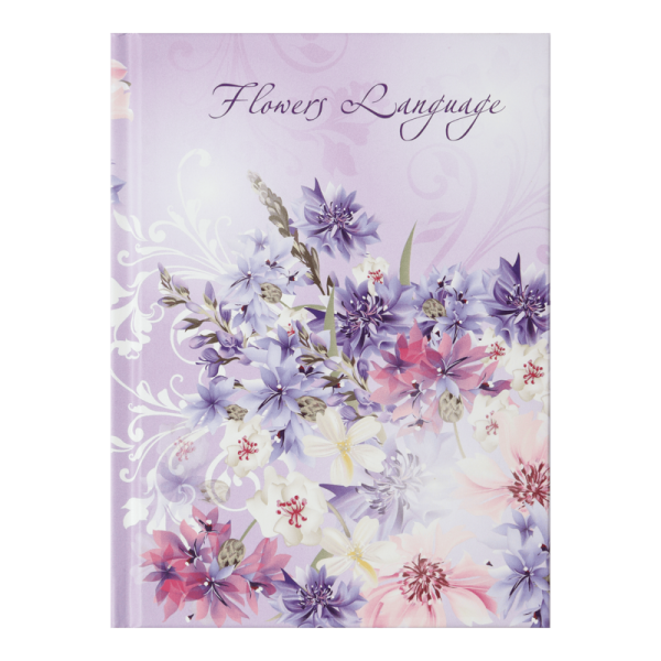 Записна книжка Buromax Flowers Language A6 в клітинку 64 л. тверда обкладинка бузкова (BM.24614101-26)