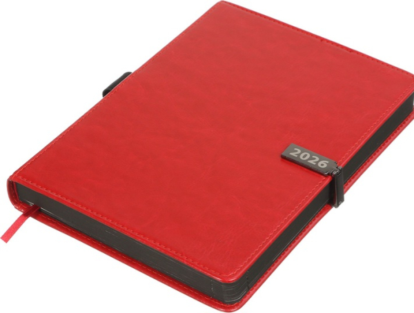 Щоденник датований 2026 Buromax Legend зі штучної шкіри А6 336 сторінок червоний - фото 5