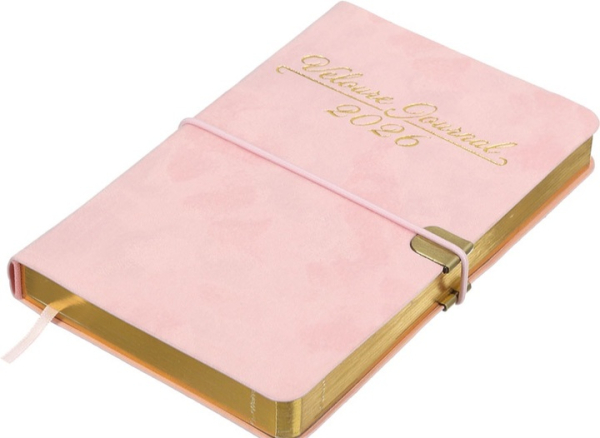 Щоденник датований 2026 Buromax Velour зі штучної шкіри А6 336 сторінок рожевий - фото 3