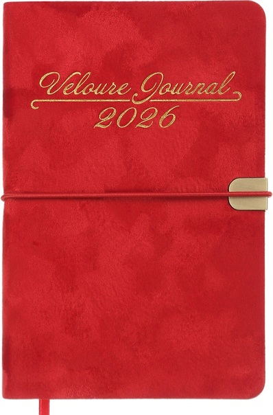 Щоденник датований 2026 Buromax Velour зі штучної шкіри А6 336 сторінок червоний - фото 3
