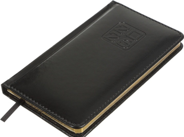 Щотижневик датований 2026 Buromax Bravo зі штучної шкіри 85x153 мм 128 сторінок чорний - фото 3