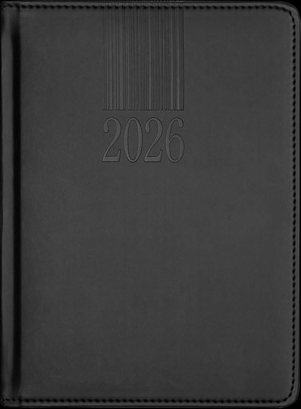 Щоденник датований 2026 A5 жорстка обкладинка чорний - фото 1