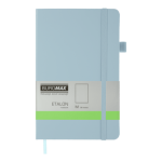 Книга записна ETALON 125*195, 96 арк чистый блок штучна шкіра, блакитний (BM.291060-14)