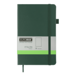 Книга записна ETALON 125*195, 96 арк чистый блок штучна шкіра, зелений (BM.291060-04)