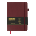 Блокнот діловий BRIEF А5 96 арк клітинка зі штучної шкіри темно-червоний (BM.295104-13)