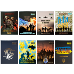 Блокнот на пружині зверху Buromax PATRIOT А5 48 листів у клітинку, картонна обкладинка (BM.24545112)