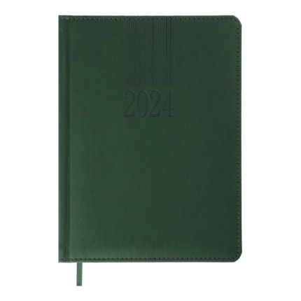 Щоденник датований 2024 Buromax Code А5 зі штучної шкіри 336 сторінок зелений (BM.2110-04)
