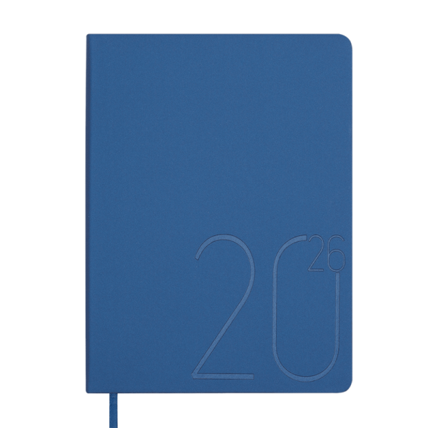 Щоденник датований 2026 Buromax Steel зі штучної шкіри А6 336 сторінок синій - фото 1