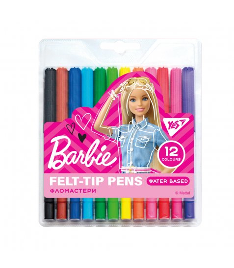 Фломастери YES 12 кольорів Barbie 650465