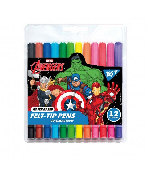 Фломастери YES 12 кольорів Marvel.Avengers 650474
