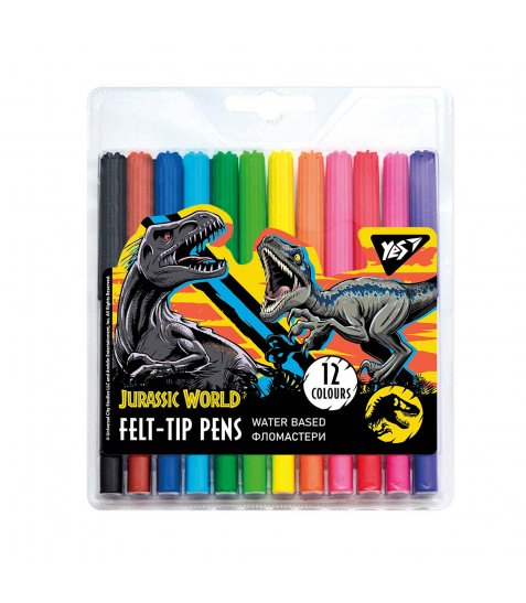 Фломастери YES 12 кольорів Jurassic World 650482