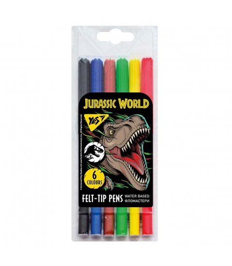 Фломастери YES 6 кольорів Jurassic World 650515
