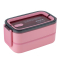 Ланчбокс подвійний з наповненням Kite K23-183-3, 1400 мл, рожевий - фото 1