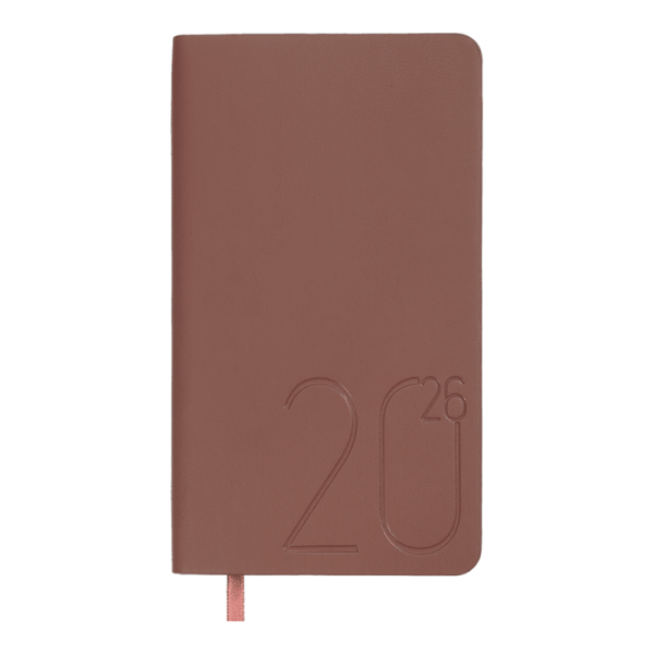 Щотижневик датований 2026 Buromax Morandi Style зі штучної шкіри 85x153 мм 128 сторінок мідний - фото 1