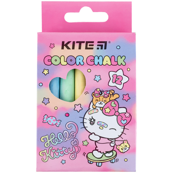 Крейда кольорова Kite Hello Kitty HK24-075, 12 штук - фото 1