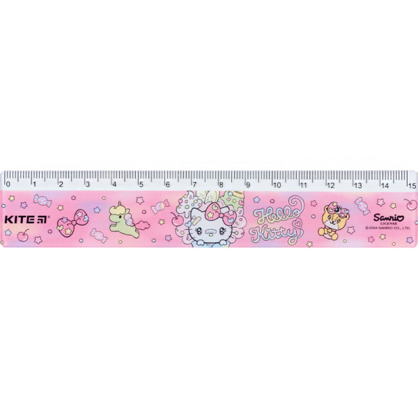 Лінійка пластикова Kite Hello Kitty HK24-090-2, 15 см - фото 1