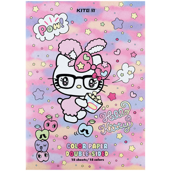 Папір кольоровий двосторонній Kite Hello Kitty HK24-250, А4 - фото 1