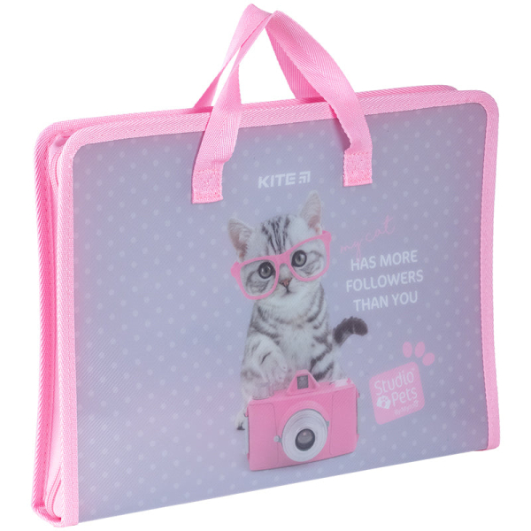 Папка-портфель на блискавці Kite Studio Pets SP24-202, 1 відділення, A4 - фото 3