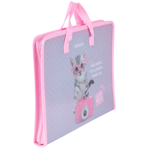 Папка-портфель на блискавці Kite Studio Pets SP24-202, 1 відділення, A4 - фото 2