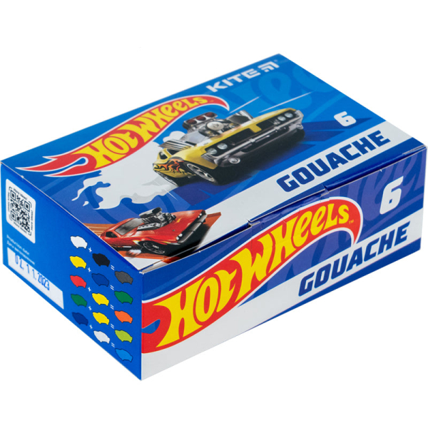 Гуаш Kite Hot Wheels HW23-062, 6 кольорів - фото 1