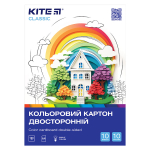 Картон кольоровий двосторонній Kite Classic K-255, А4, 10 аркушів Картон кольоровий двосторонній Kite Classic K-255, А4, 10 аркушів