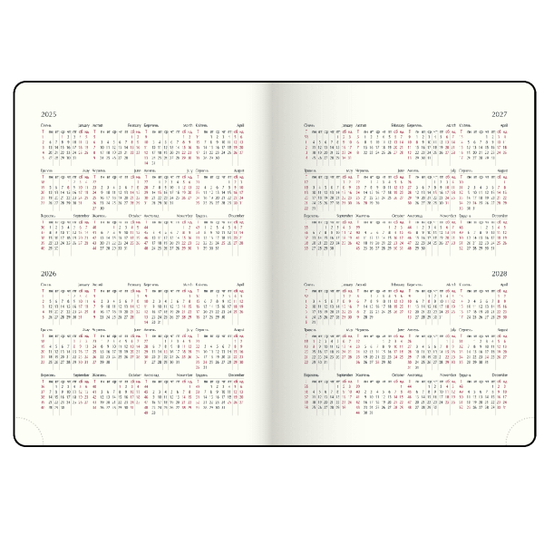 Щоденник датований 2026 Buromax Bravo зі штучної шкіри А6 336 сторінок чорний - фото 3