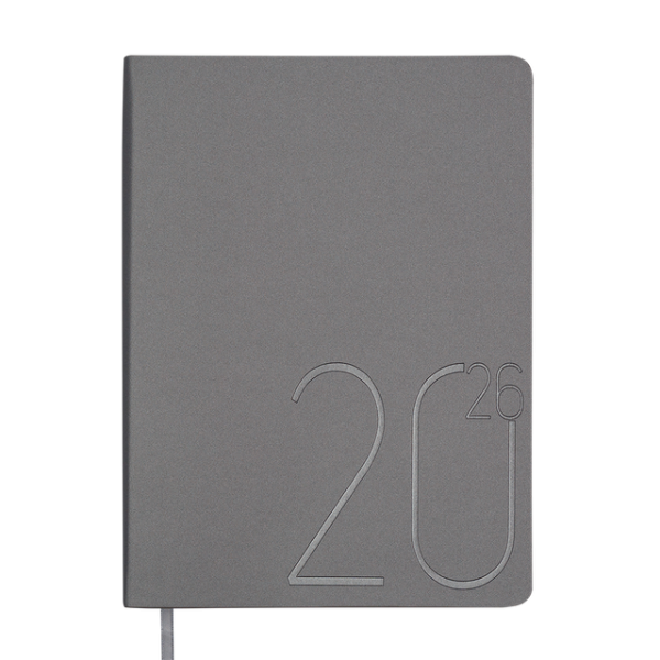 Щоденник датов 2026 STEEL A5 срібло - фото 1