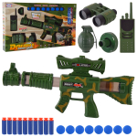 Зброя помпова арт. 6101 (24шт) 2 кольори, 8 поролонові кульки + 10 поролонові снаряди, бінокль, рація, граната, короб. 51*28, 5*6, 5см