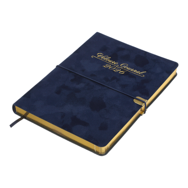 Щоденник датований 2026 Buromax Velour зі штучної шкіри А6 336 сторінок темно-синій - фото 2