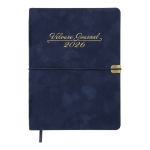 Щоденник датований 2026 Buromax Velour зі штучної шкіри А6 336 сторінок темно-синій