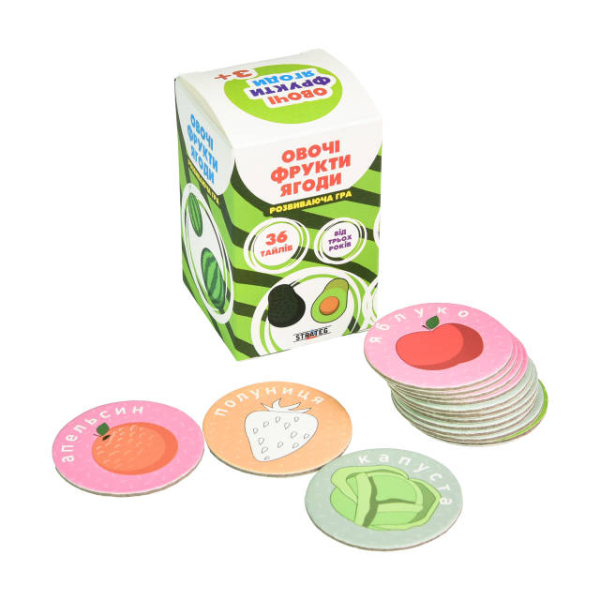 Настільна гра Strateg Овочі, фрукти, ягоди розвиваюча українською мовою (30772) - фото 2