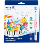 Фломастери Kite Creative Superwashable K-1153, 24 кольори