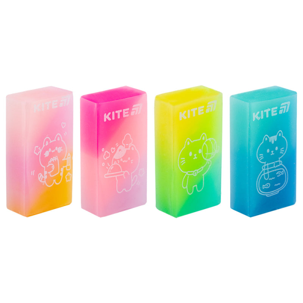 Гумка кольорова Kite Jelly cat K24-143, асорті - фото 1