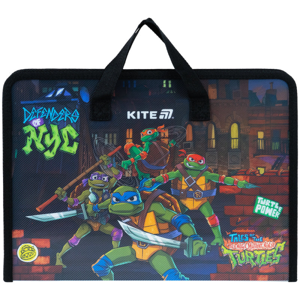 Папка-портфель на блискавці Kite Ninja Turtles NT25-202, 1 відділення, A4 - фото 1