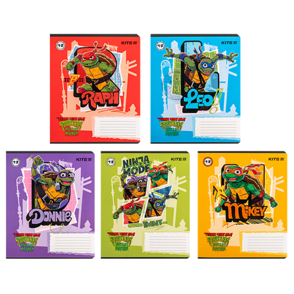 Зошит шкільний Kite Ninja Turtles NT24-237, 18 аркушів, лінія - фото 1