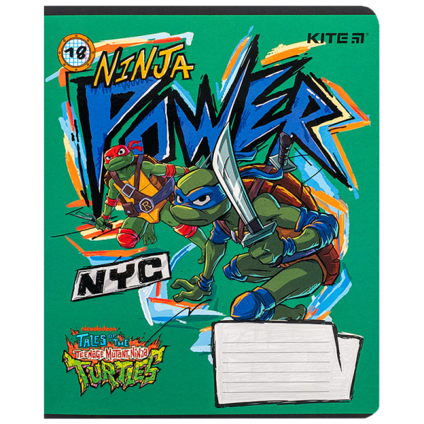 Зошит шкільний Kite Ninja Turtles NT24-236, 18 аркушів, клітинка - фото 2