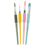 Набір пензлів з грипом Kite Creative K-334-2 (синтетика круглі 2, 6, 10, плаский 12)